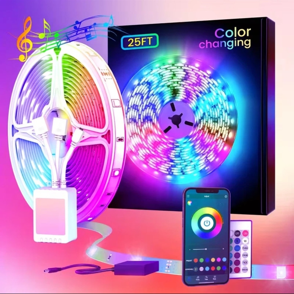 Lights Measuring 25FT Featuring Smart Controls Via an App And Remote